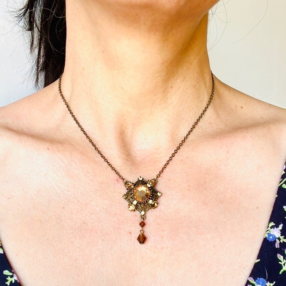 Robert Rose Rhinestone Necklace